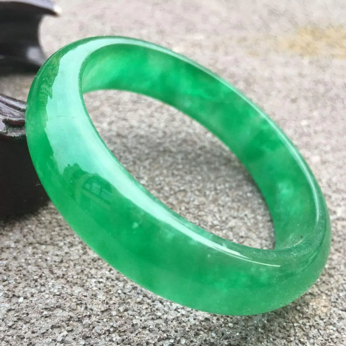 10% OFF- 51/52/53mm Certified Natural Jadeite Emerald A*Jade HandCarved Bracelet Bangle GX325