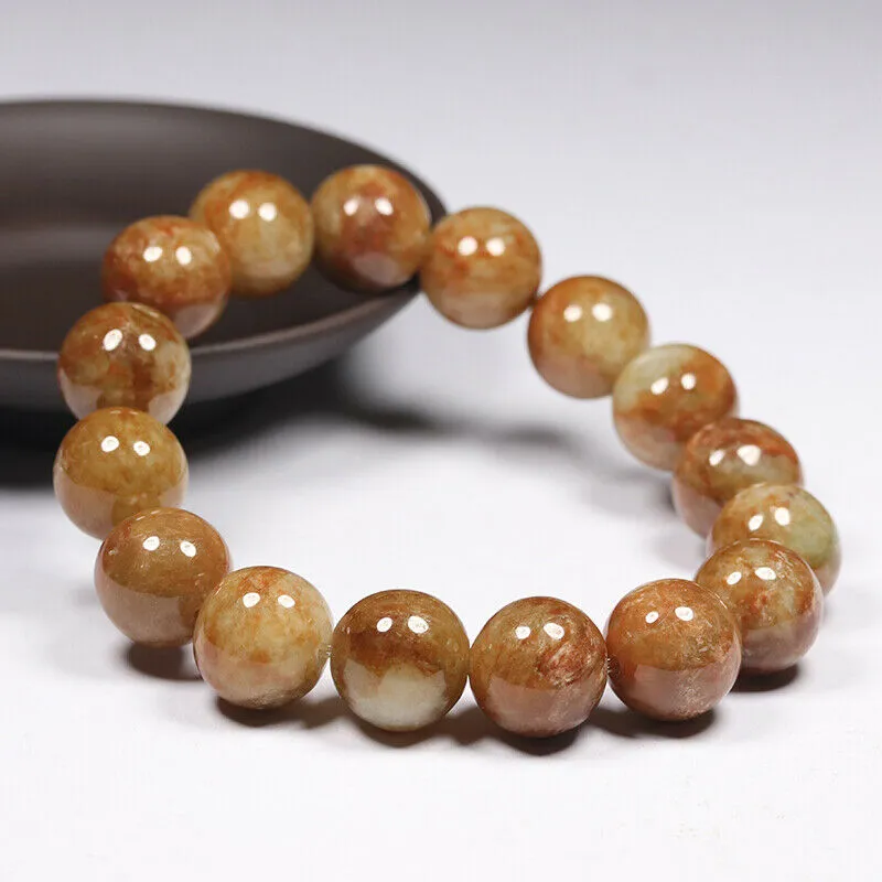 10% OFF- 54-63mm Certified Natural Yellow Gold Jadeite Emerald A*Jade Lucky Stretchy Bracelet《Grade A》L8286