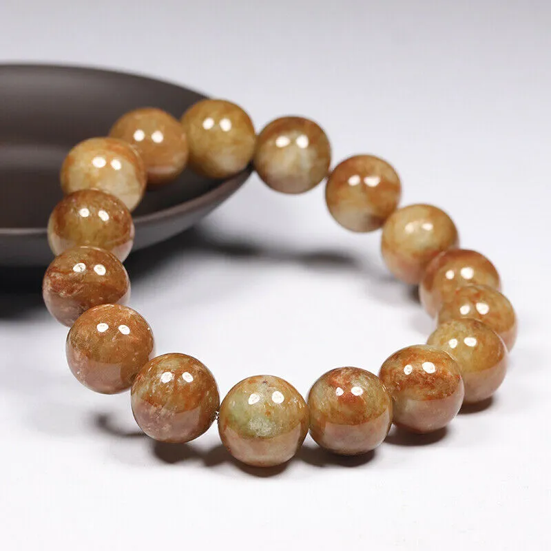 10% OFF- 54-63mm Certified Natural Yellow Gold Jadeite Emerald A*Jade Lucky Stretchy Bracelet《Grade A》L8286