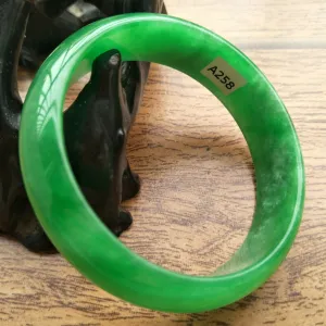 10% OFF- 56/57/58mm Certified Natural Jadeite Emerald A*Jade Handcarved Bangle A258