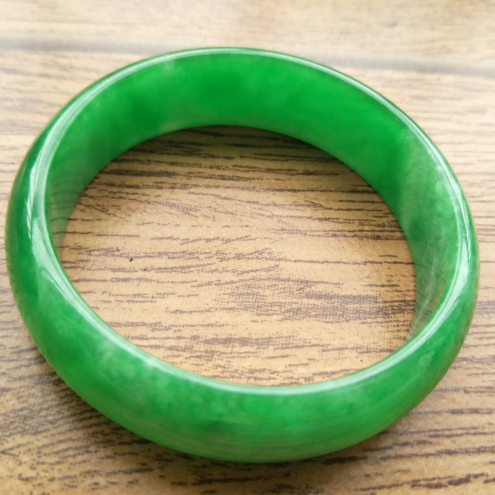 10% OFF- 56/57/58mm Certified Natural Jadeite Emerald A*Jade Handcarved Bangle A258