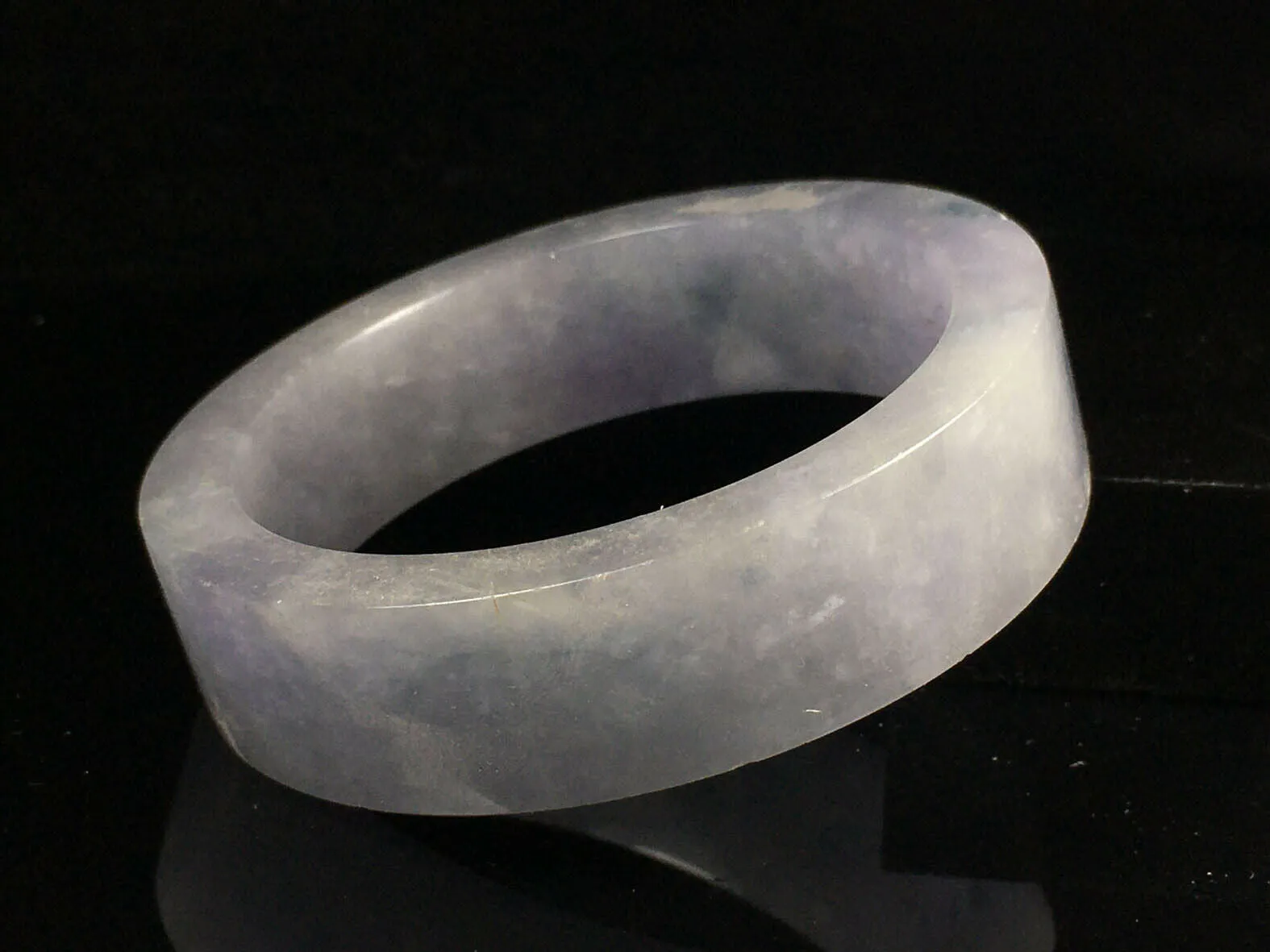 10% OFF- 56/57/58mm Certified Natural Lavender Jadeite Emerald A*Jade HandCarved Lucky Jade Bangle A090