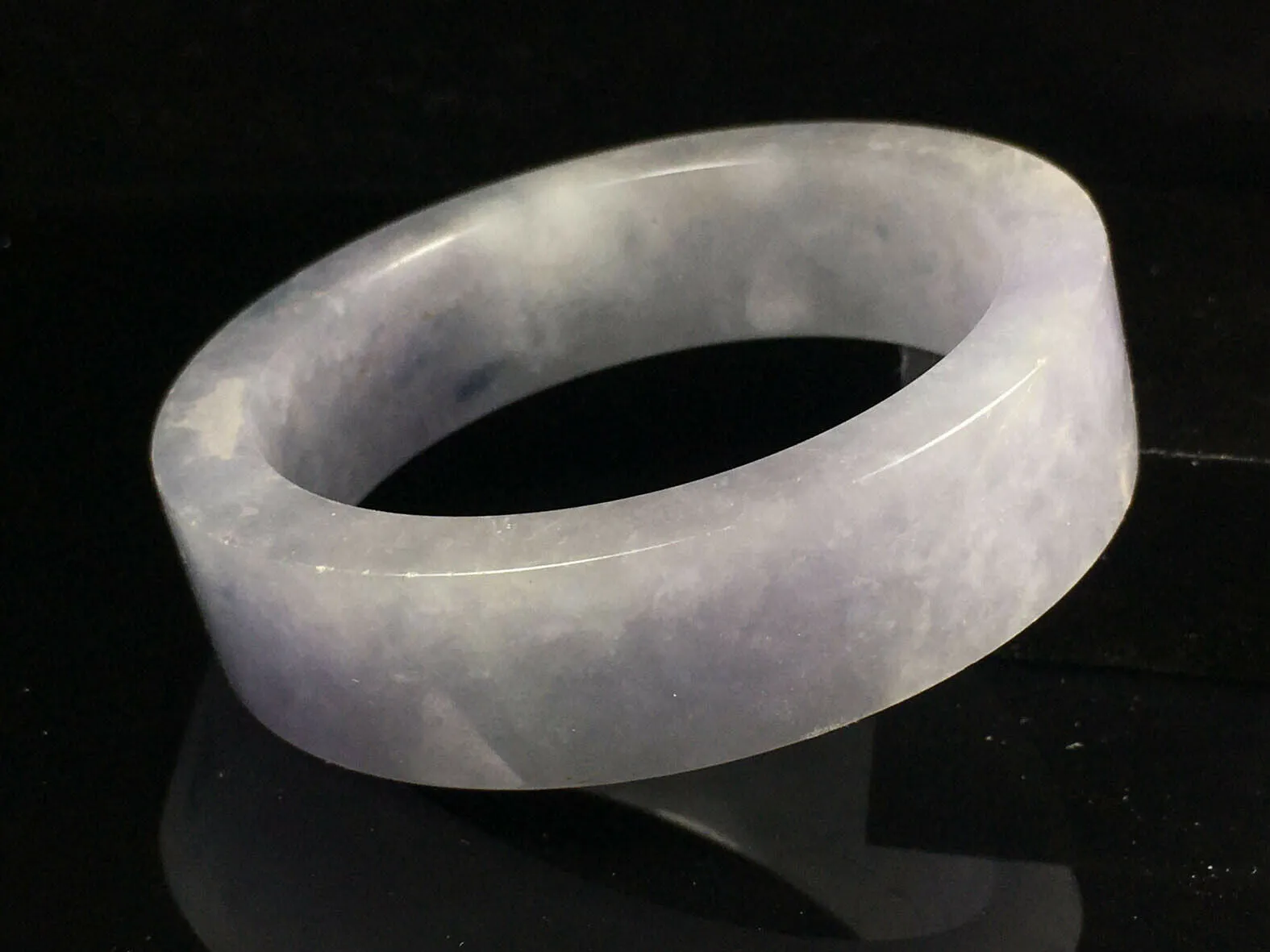 10% OFF- 56/57/58mm Certified Natural Lavender Jadeite Emerald A*Jade HandCarved Lucky Jade Bangle A090