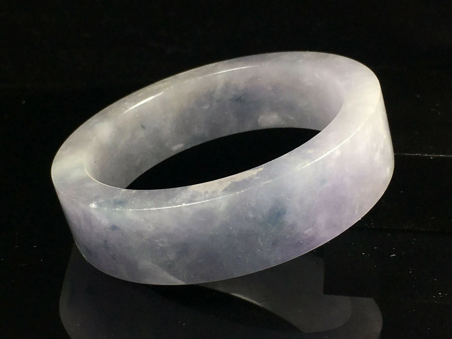 10% OFF- 56/57/58mm Certified Natural Lavender Jadeite Emerald A*Jade HandCarved Lucky Jade Bangle A090