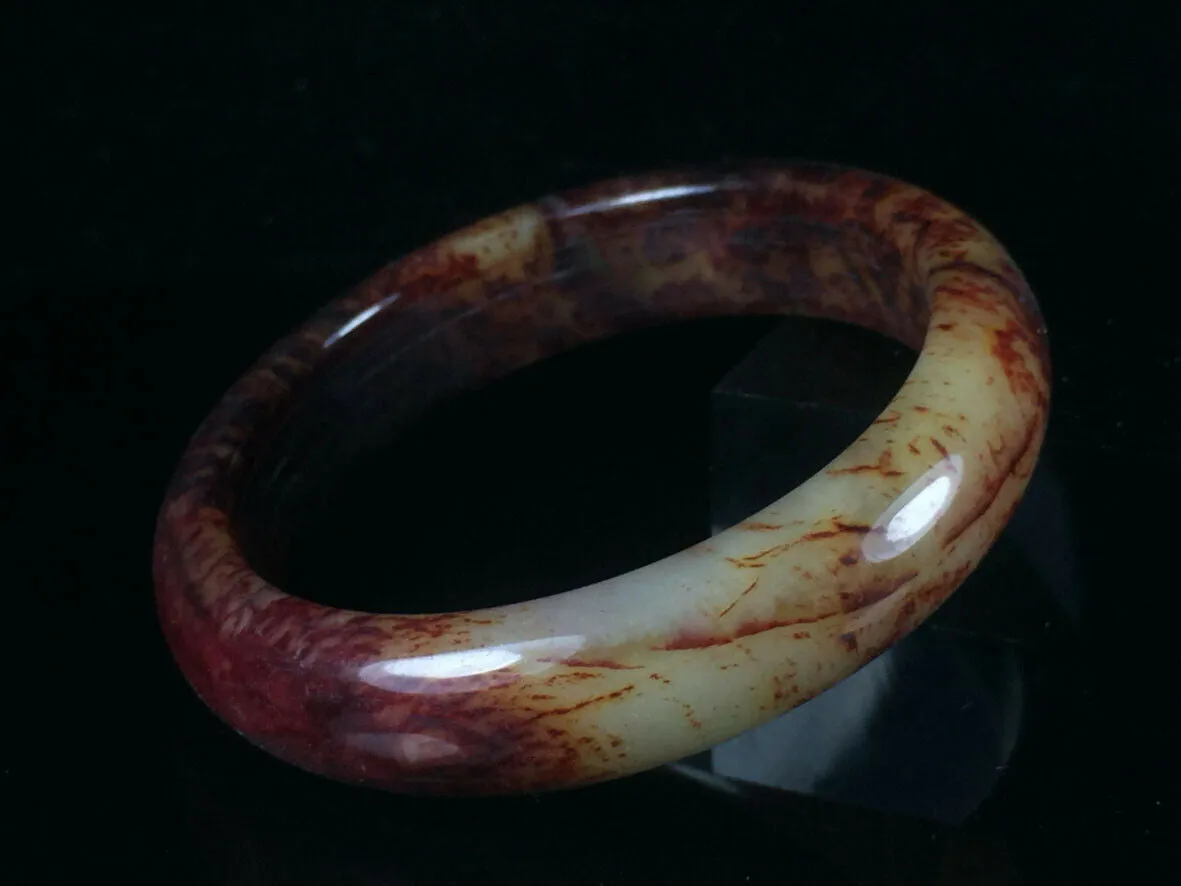 10% OFF- 56/57/58mm Certified Natural Red Jadeite Emerald A*Jade HandCarved Lucky Jade Bangle A001