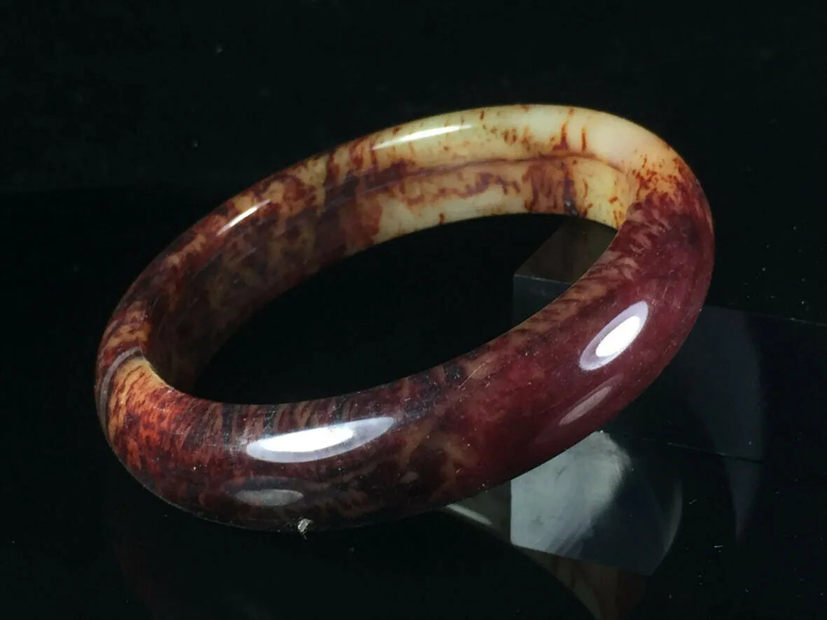 10% OFF- 56/57/58mm Certified Natural Red Jadeite Emerald A*Jade HandCarved Lucky Jade Bangle A001