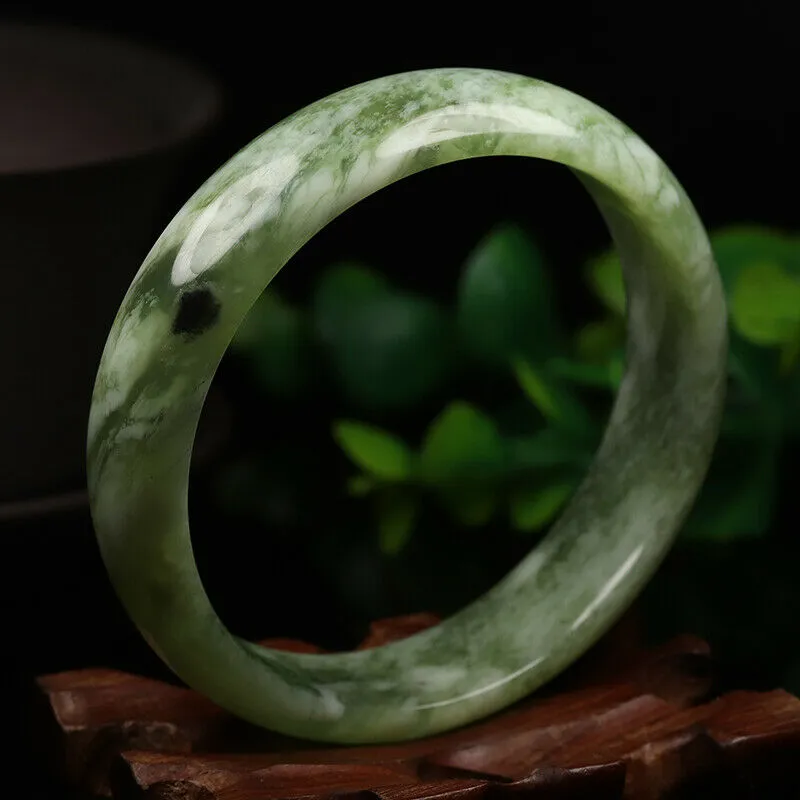 10% OFF- 58/59/60mm Certified Natural Emerald Xiu A*Jade HandCarved Bangle VV4787