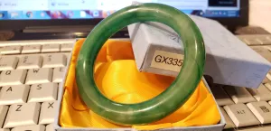 10% OFF- 58/59/60mm Certified Natural Jadeite Emerald A*Jade HandCarved Lucky Round Bracelet Bangle GX3352