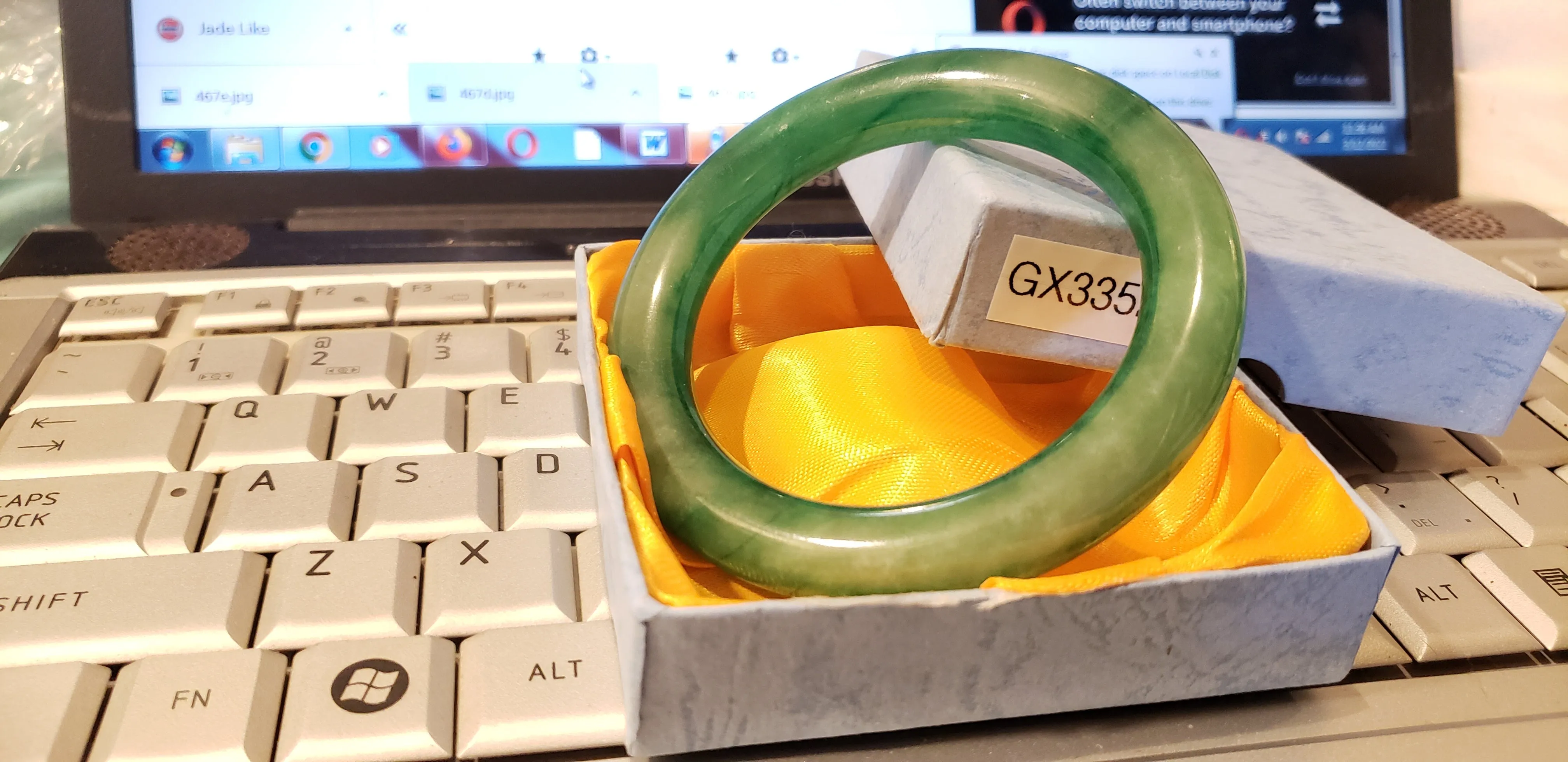 10% OFF- 58/59/60mm Certified Natural Jadeite Emerald A*Jade HandCarved Lucky Round Bracelet Bangle GX3352