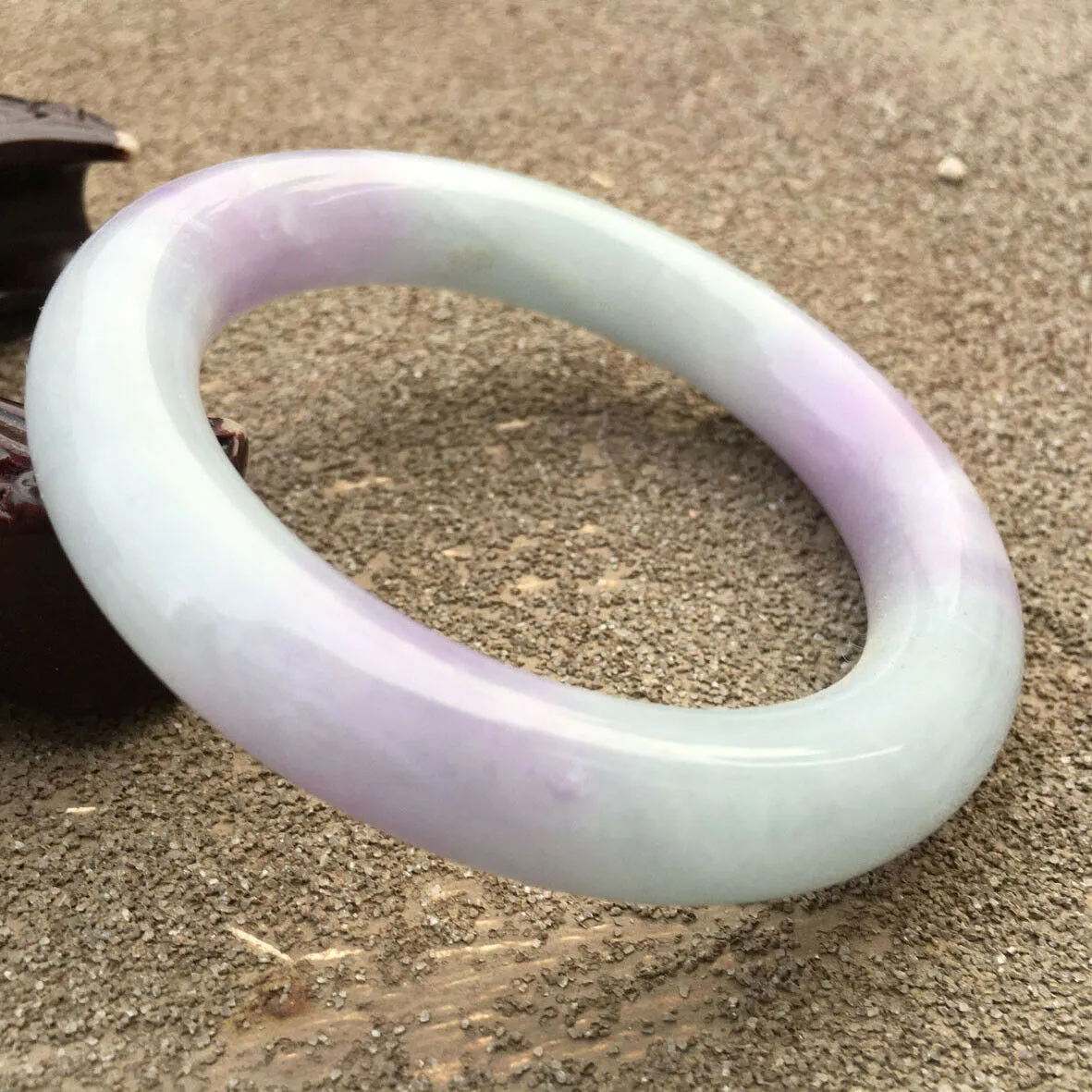 10% OFF- 58/59/60mm Certified Natural Lavender Jadeite Emerald A Jade HandCarved Round Bracelet Bangle GX606