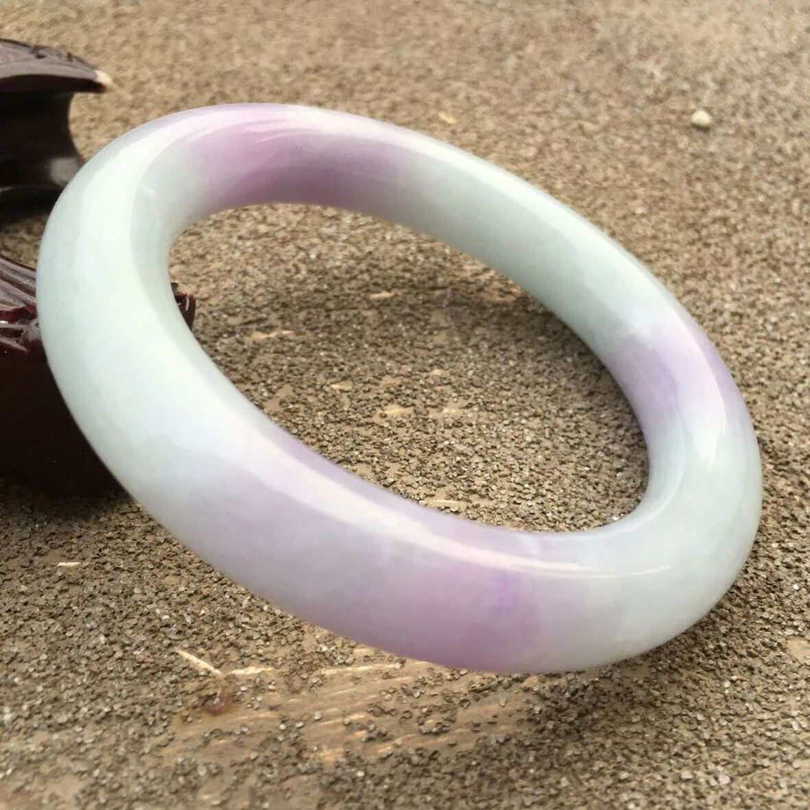10% OFF- 58/59/60mm Certified Natural Lavender Jadeite Emerald A Jade HandCarved Round Bracelet Bangle GX606