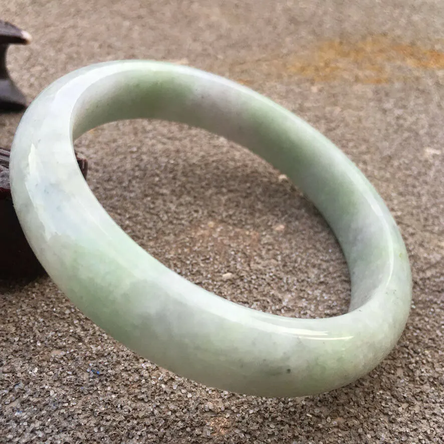 10% OFF- 61/62/63mm Certified Natural Lavender Light Green Jadeite Emerald A Jade HandCarved Lucky Bracelet Bangle GX371