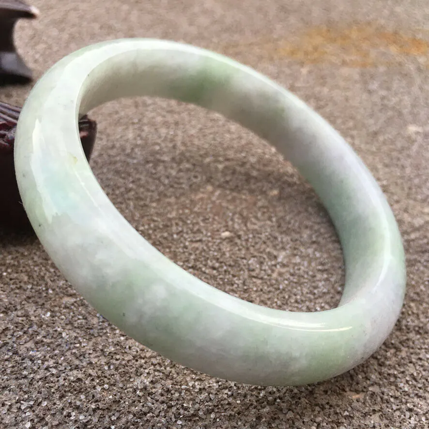10% OFF- 61/62/63mm Certified Natural Lavender Light Green Jadeite Emerald A Jade HandCarved Lucky Bracelet Bangle GX371