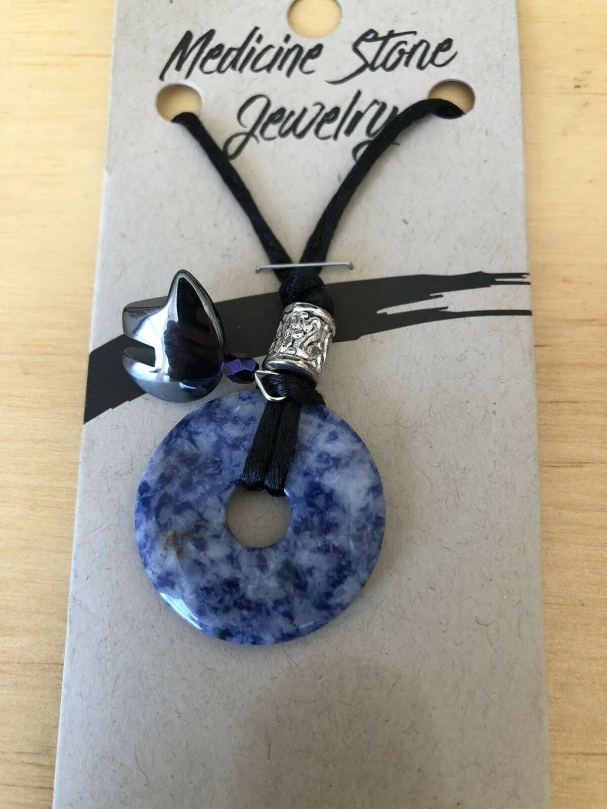 10% OFF- Certified Natural Canada Storrs Medicine Blue Jade Stone Jewelry Sodalite Pendant-Neclace