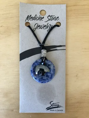 10% OFF- Certified Natural Canada Storrs Medicine Blue Jade Stone Jewelry Sodalite Pendant-Neclace