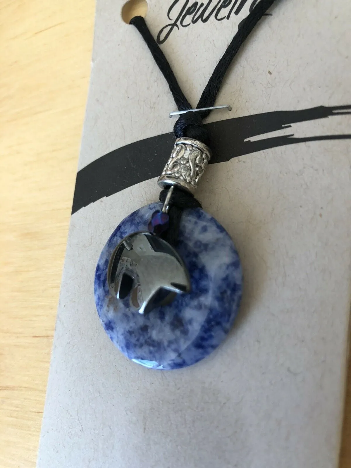 10% OFF- Certified Natural Canada Storrs Medicine Blue Jade Stone Jewelry Sodalite Pendant-Neclace