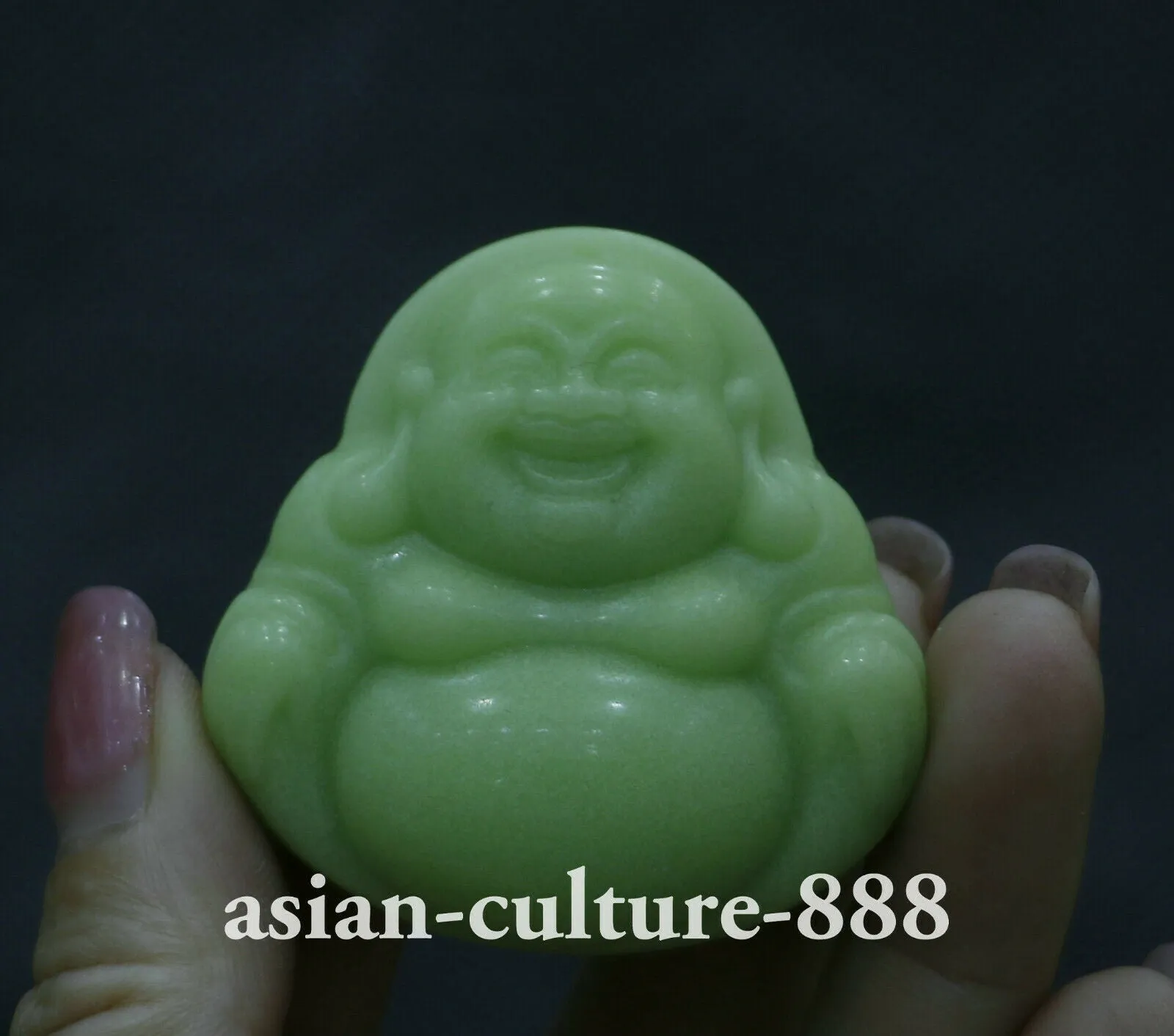 10% OFF- Certified Natural Jadeite Emerald A*Jade HandCarved Blessing Happy Buddha Pendant《Grade A》A1940