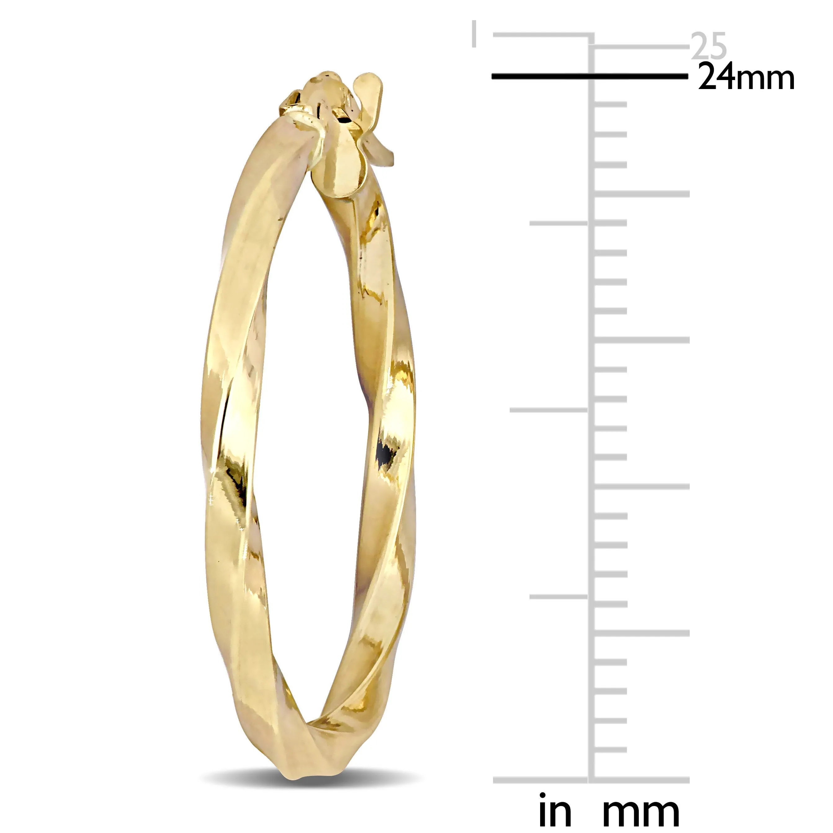 10K Yellow Gold Twisted Hoop Earrings