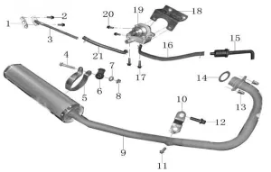 125 Sport Exhaust Muffler Assembly