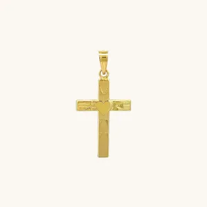 14K GOLD HEART CROSS PENDANT