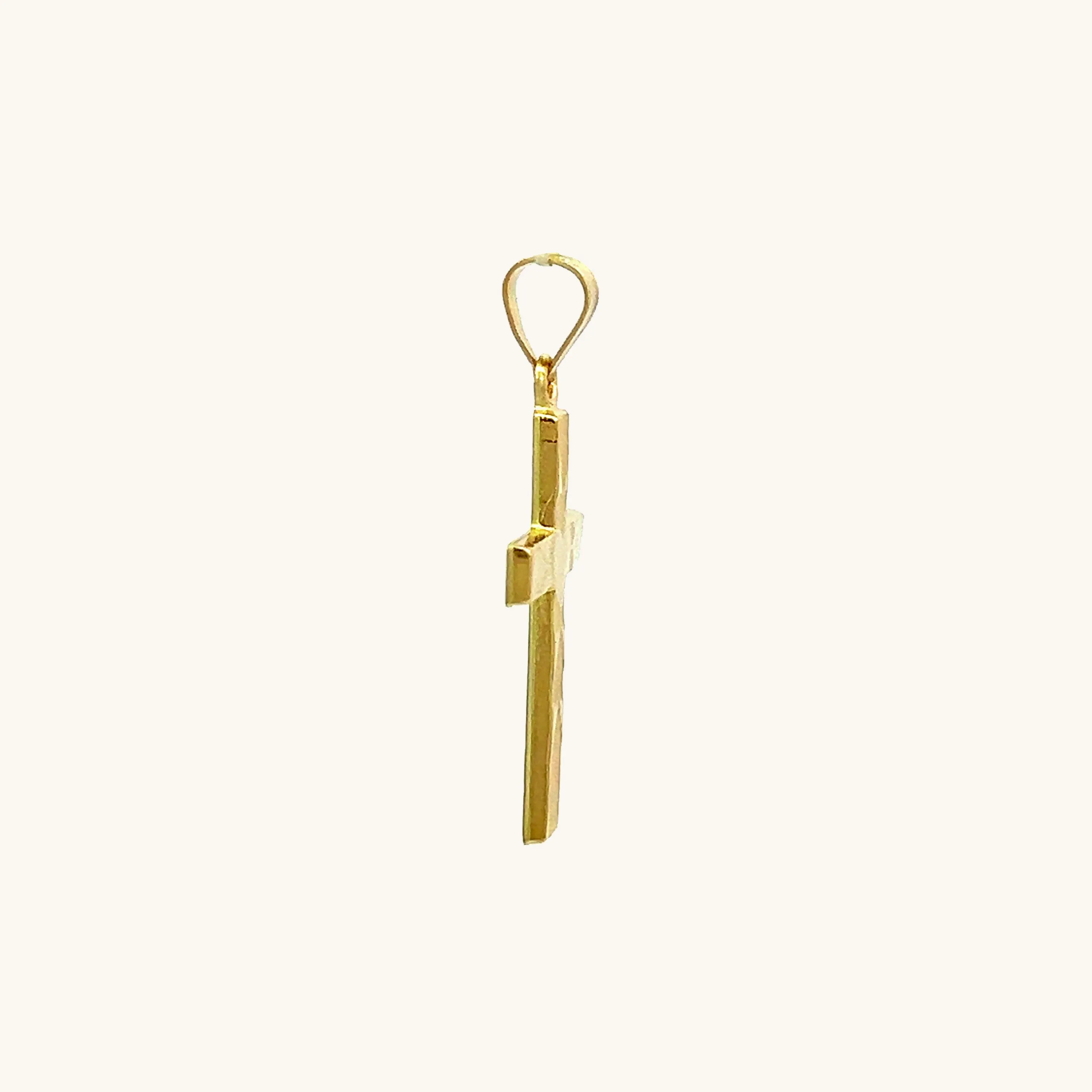 14K GOLD HEART CROSS PENDANT