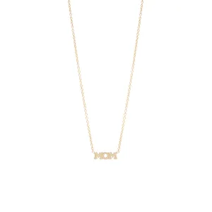 14k itty bitty MOM necklace