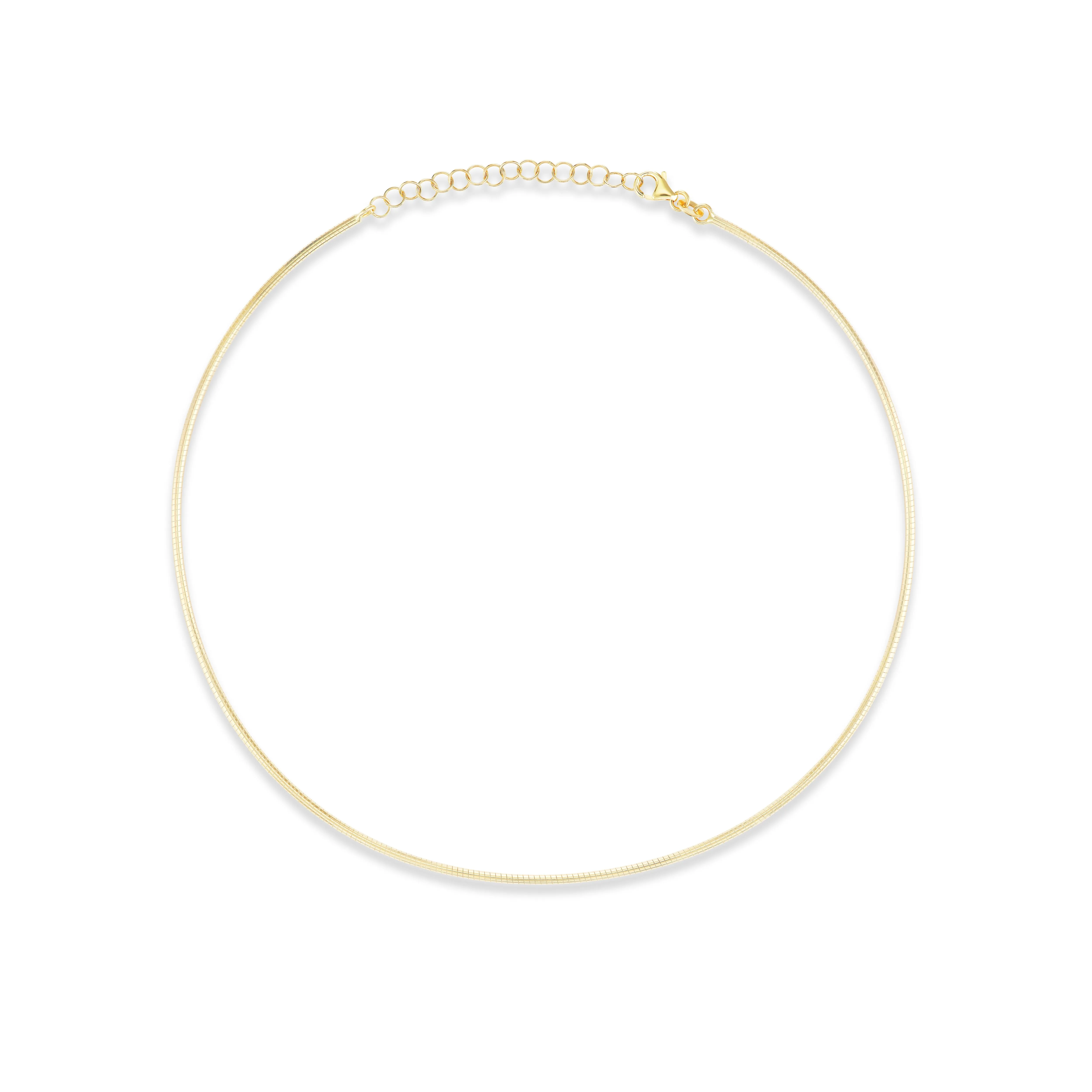 18k 2mm Omega Necklace