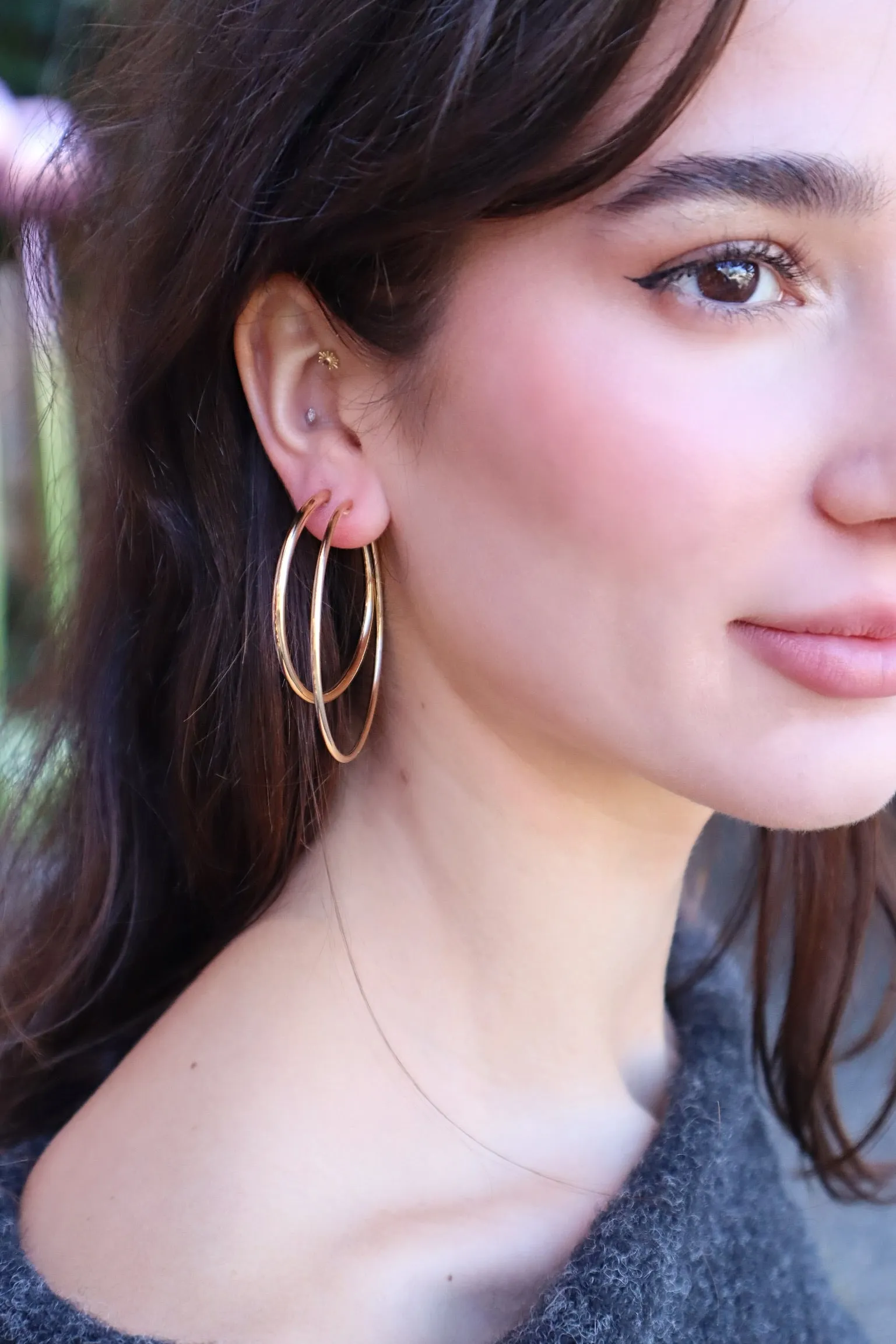 18K Large Continuous Hoop Earrings