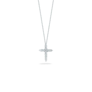 18K WG DIAMOND CROSS NECKLACE