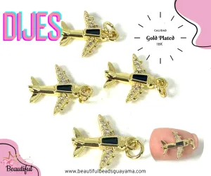 18KGP Rhinestone Mini Plain 1pc