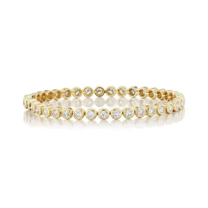 18KY Bezel Round Diamond Tennis Bracelet