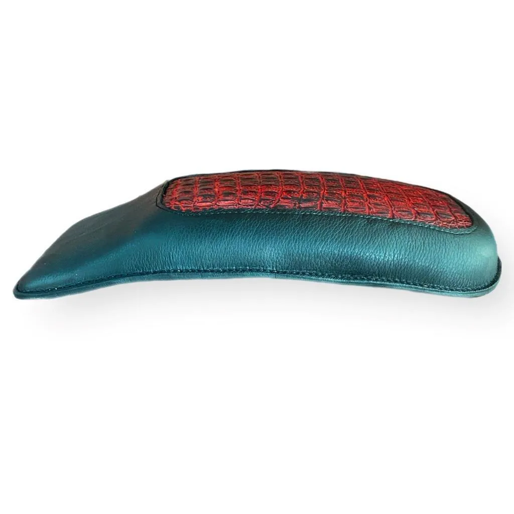 1998-2025 Passenger Pad Harley Touring Ant Red Alligator Leather Fits All Models