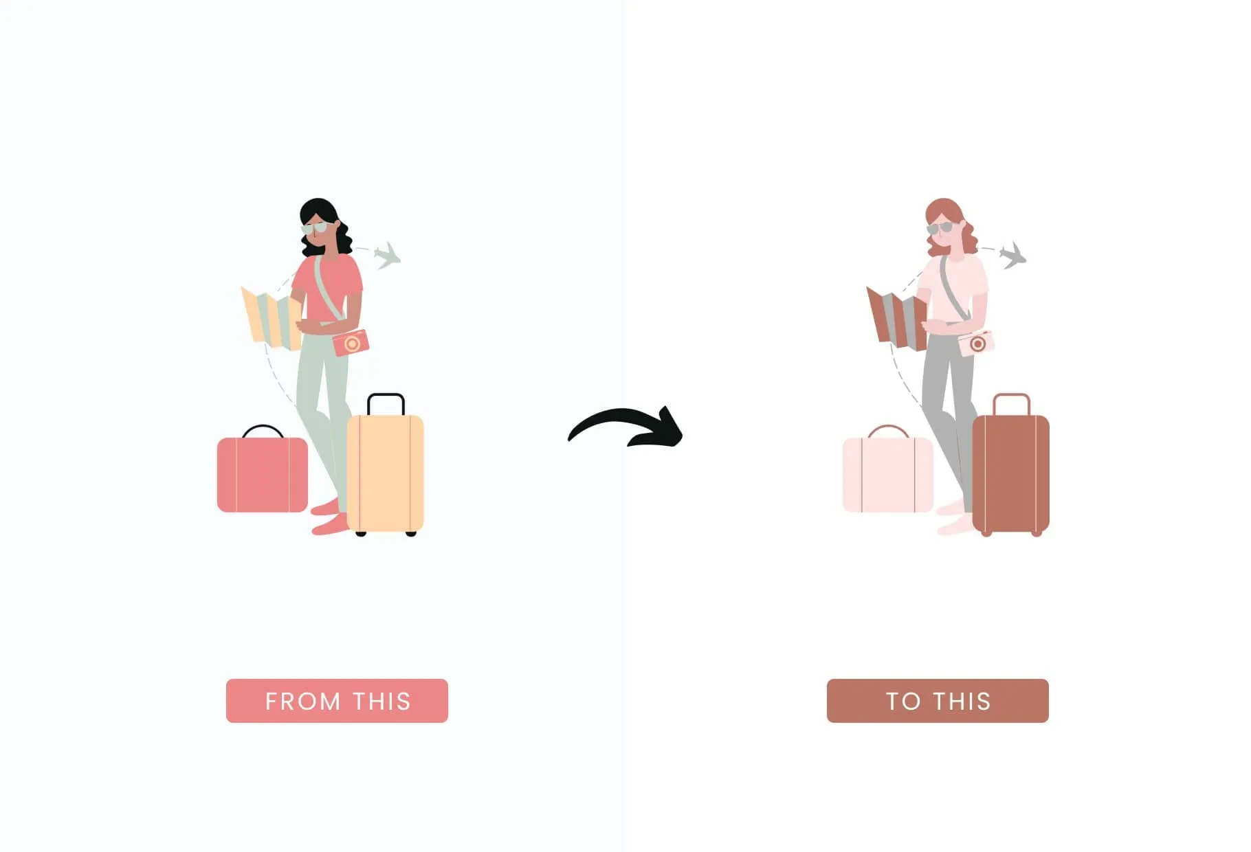 20 Unique Travel Illustrations Fully Editable in Canva