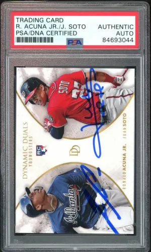 2018 Topps Dynamic Duals Juan Soto/Ronald Acuna Jr. RC PSA/DNA Auto Authentic