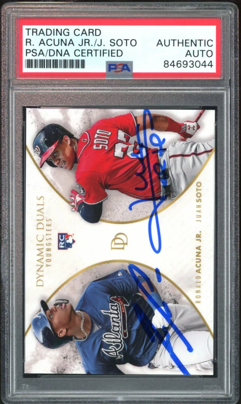 2018 Topps Dynamic Duals Juan Soto/Ronald Acuna Jr. RC PSA/DNA Auto Authentic