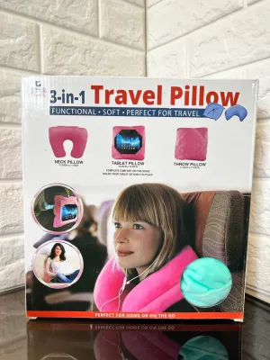 3 in 1 Travel Pillow - Teal, Functional, Soft and Perfect for Travel