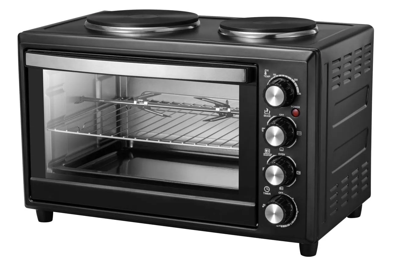 33L Mini Oven with Hotplates-Matt Black