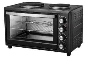 33L Mini Oven with Hotplates-Matt Black