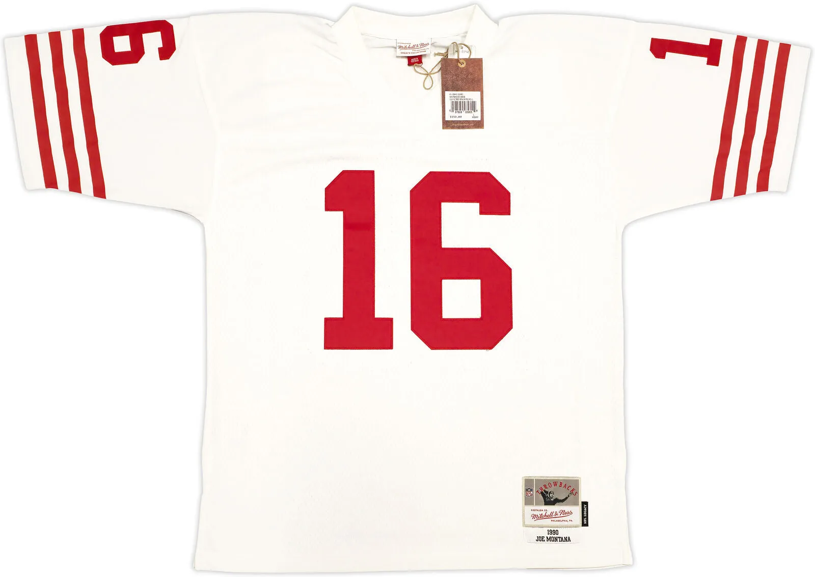 49ERS JOE MONTANA AUTOGRAPHED WHITE MITCHELL & NESS JERSEY 44 FANATICS 230704
