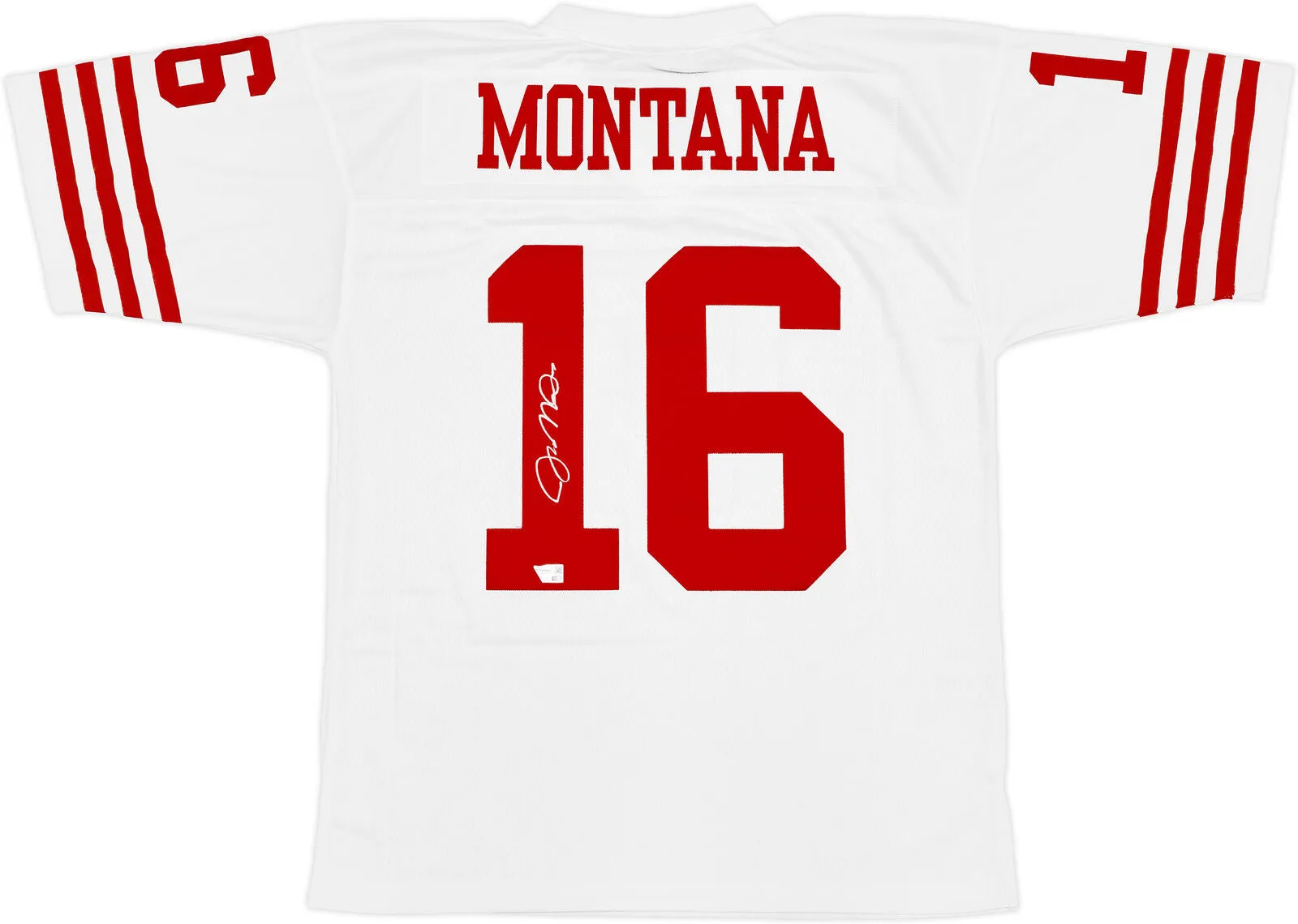 49ERS JOE MONTANA AUTOGRAPHED WHITE MITCHELL & NESS JERSEY 44 FANATICS 230704