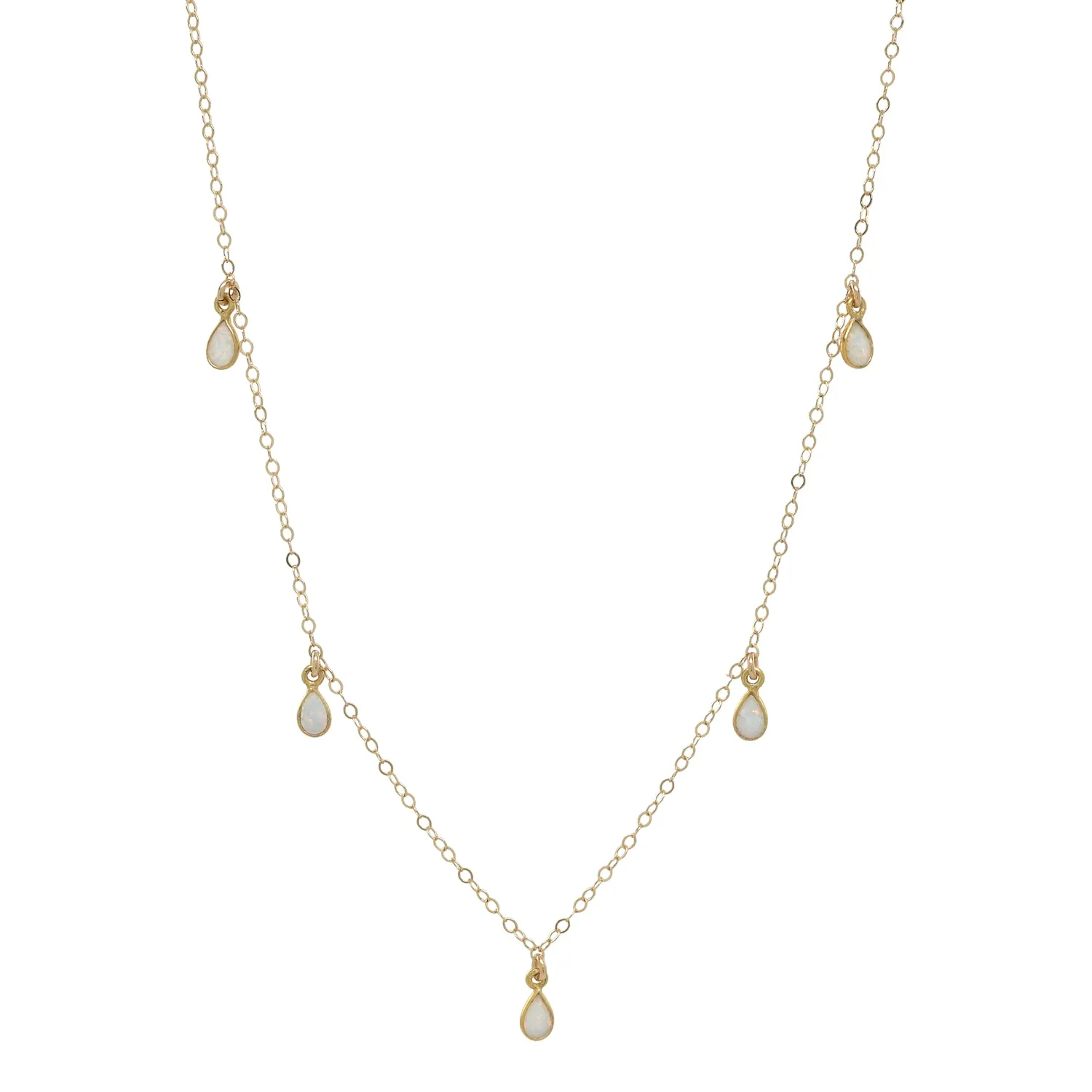 5 Dangle Opal Teardrop Choker