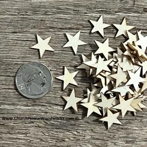 50 Wood Stars 5/8 inch