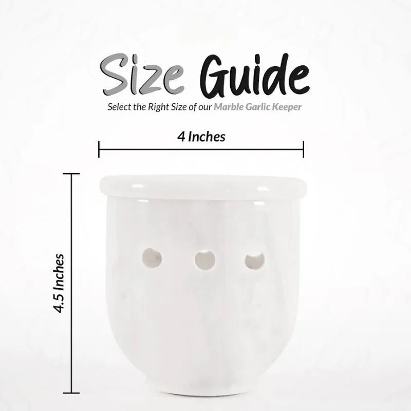 5" Marble Garlic Keeper for Kitchen Counter - Garlic Holder Kitchen