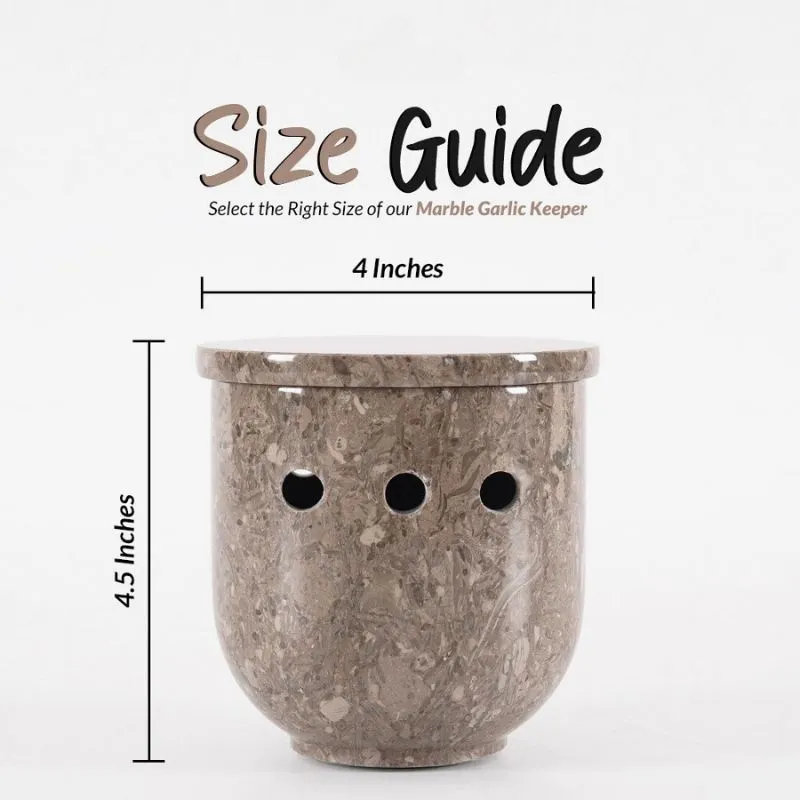 5" Marble Garlic Keeper for Kitchen Counter - Garlic Holder Kitchen