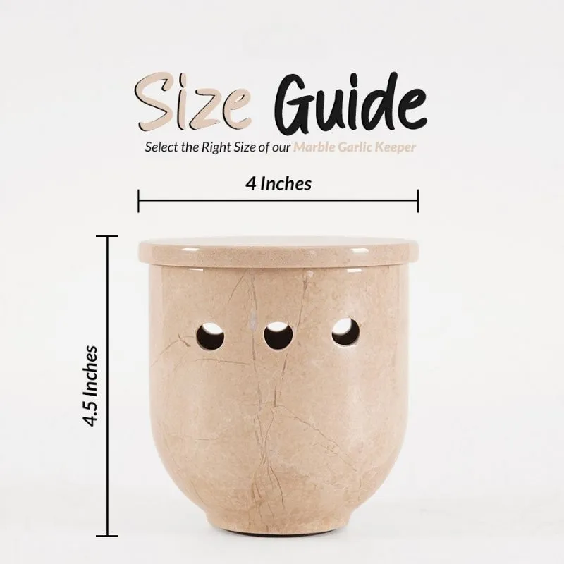 5" Marble Garlic Keeper for Kitchen Counter - Garlic Holder Kitchen