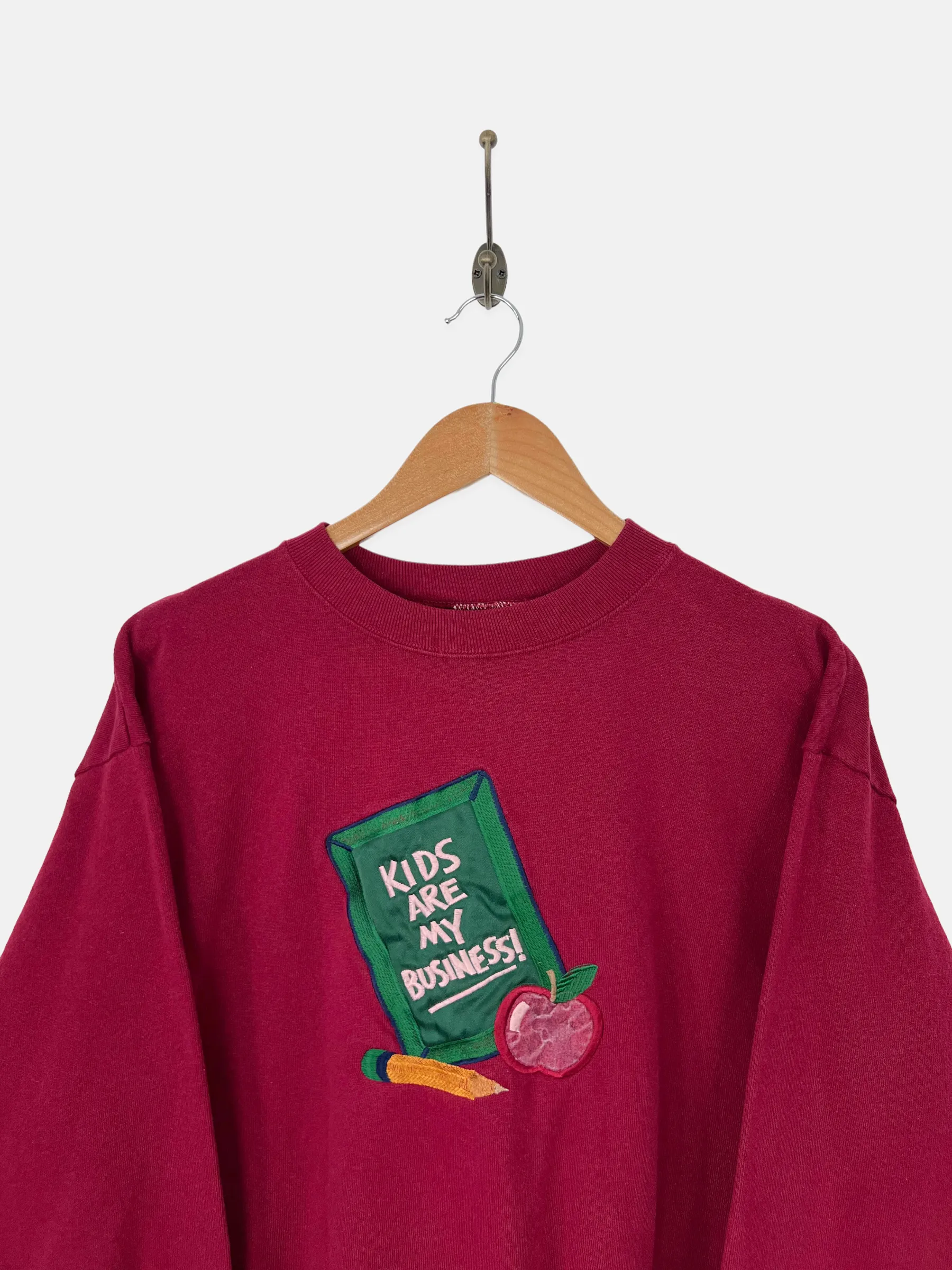 90's Kids Are My Business USA Made Embroidered Vintage Sweatshirt Size 8