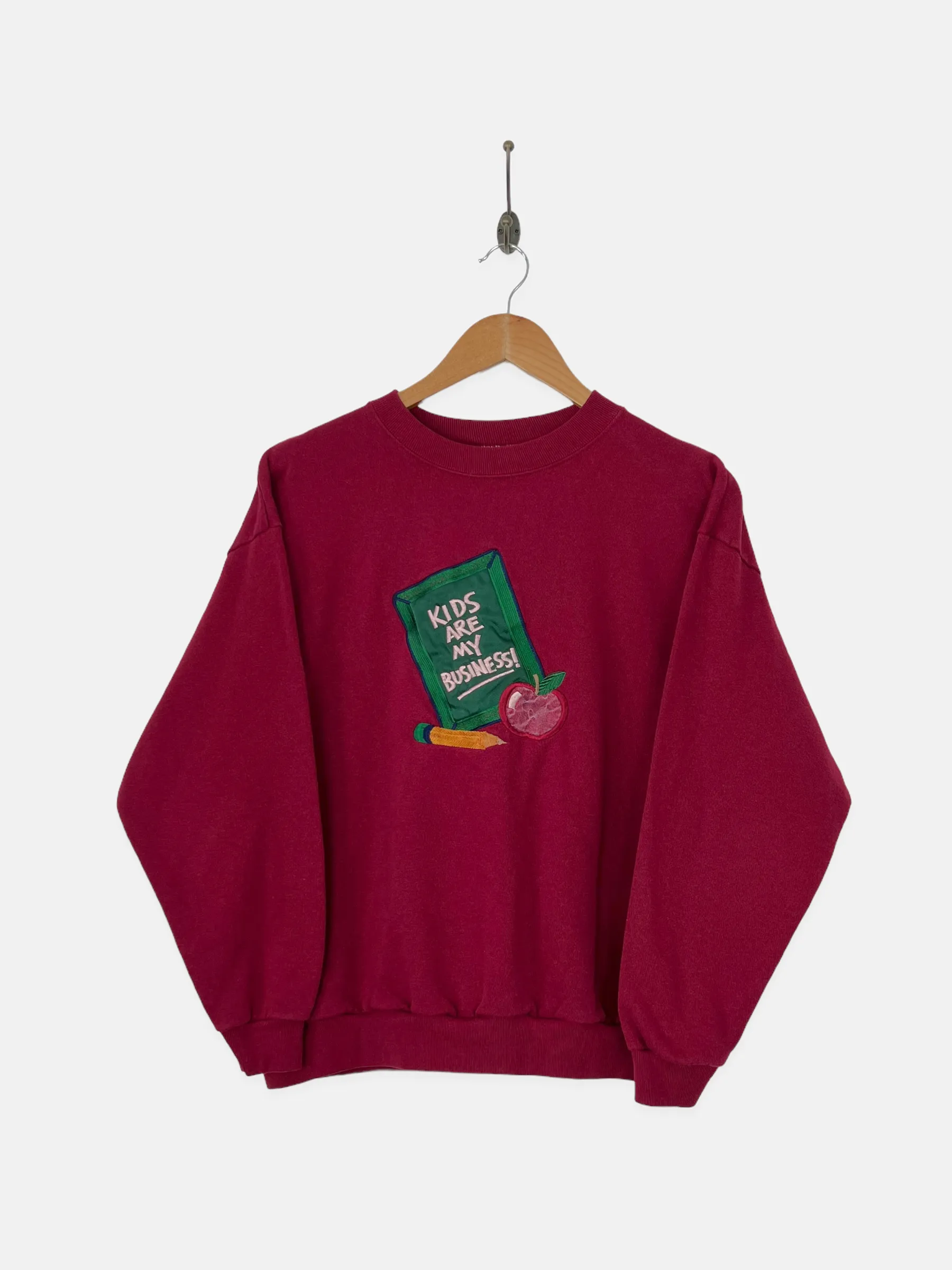 90's Kids Are My Business USA Made Embroidered Vintage Sweatshirt Size 8
