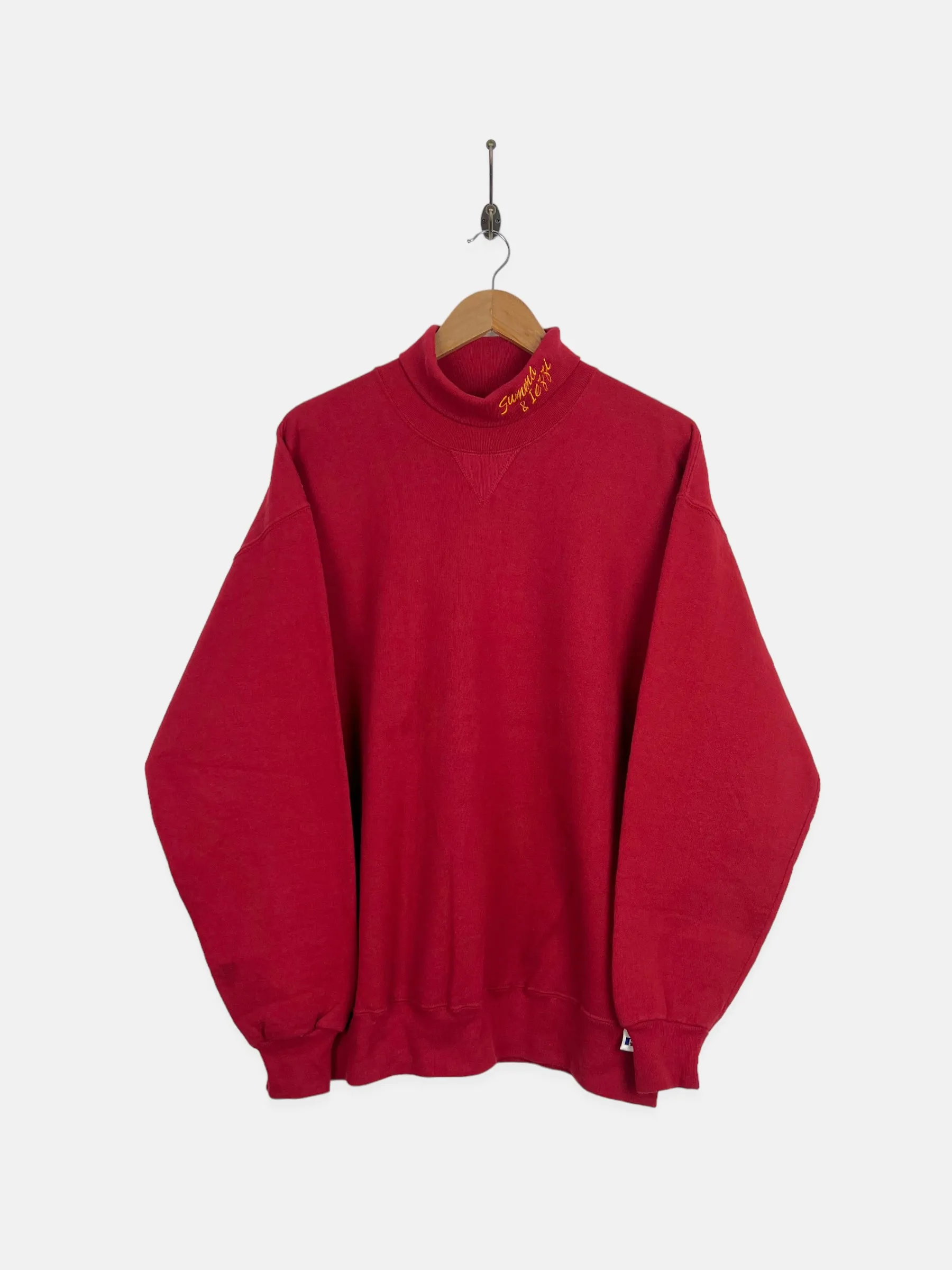 90's Summa & Iezzi USA Made Embroidered Vintage Mock-Neck Sweatshirt Size L-XL