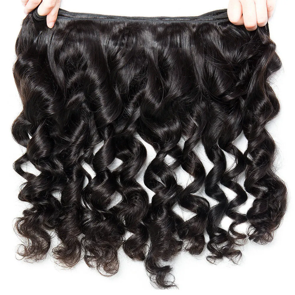 Affordable Hair Loose Wave 100% Human Hair Natural Black 1 Bundle 100gram