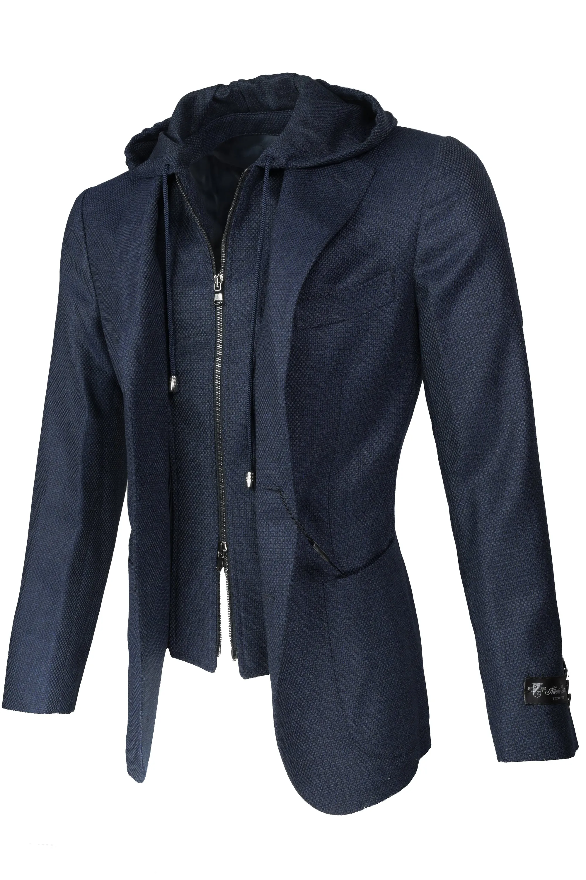 Alberto Zimni Signature Hybrid Hooded Sport Coat Navy